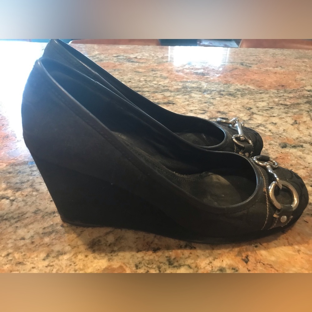 Authentic Coach C Monogram Platforms With Silver … - image 2